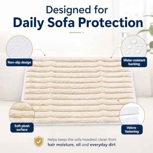 Irenare Non-Slip Recliner Headrest Protector, 17 x 27 inch
