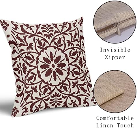 Burgundy Red Ethnic Boho Pillow Covers 18 X 18 Inch Bohemian Carpet