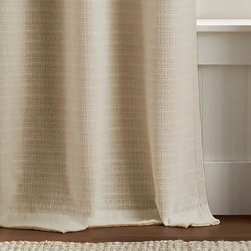 Martha Stewart Beige Room Darkening Curtains Textured Lined Grommet
