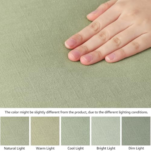decorUhome Linen Neutral Sage Green Throw Pillow Covers 20X20 Set of 2