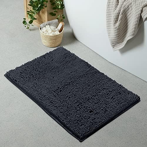 LuxUrux Chic Charcoal Bliss Bath Mat Bundle U-Shaped Contoured