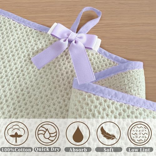 VOOVA & MOVAS Waffle Wash Cloths 6 Pack, 100% Cotton, 16x16 in, Beige