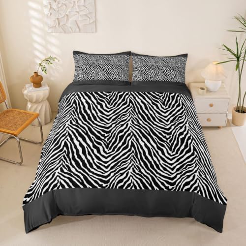 Erosebridal Zebra Print King Duvet Cover Geometric Stripes Comforter