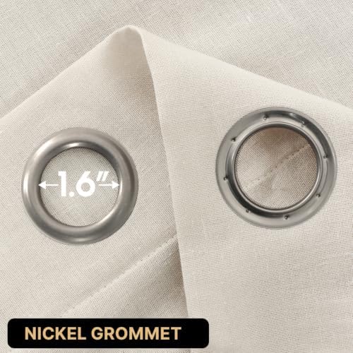 PrinceDeco Linen Curtains Semi-Sheer Light Filtering,2