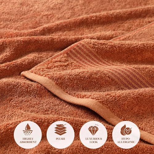 BLUENILEMILLS Egyptian Cotton Plush Towels, Towel Set for Bathroom