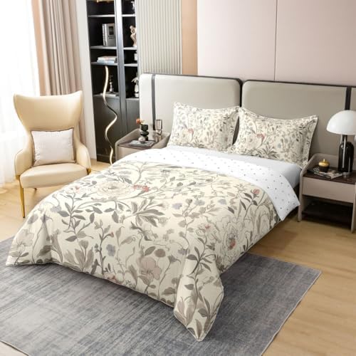 Erosebridal Floral 100% Cotton Bedding Set Queen Groovy Flower Duvet