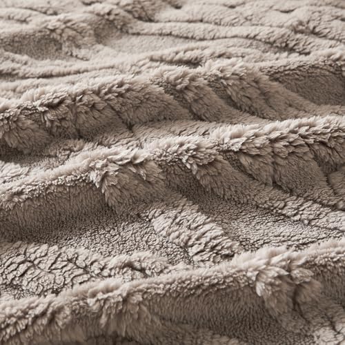 COOVA Taupe Fleece King Blanket for Bed - Super Soft Cozy Plush Fuzzy