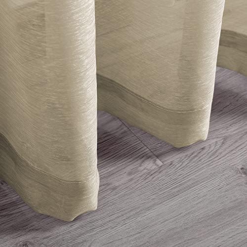 DONREN 108 Inch Extra Length Sheer Curtains for Bedroom - Grommet Top