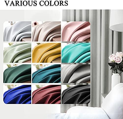 KEQIAOSUOCAI Light Gray Blackout Curtains 63 Inches Long for Living