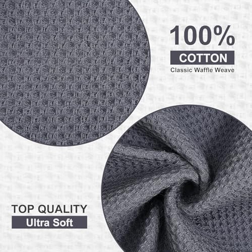 Homaxy Kitchen Towels and Dishcloths Set, Set of 12, Dark Grey