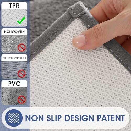 IM HOME Grey Bathroom Rugs Sets 2 Piece, Ultra Soft Plush Fluffy
