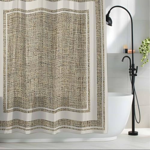 T&H XHome Classic Beige Shower Curtain 72 * 84IN, Water-Repellent