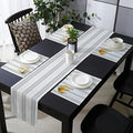 Geometric Stripes Table Mats Set of 4 With Table Runner 90 Inches