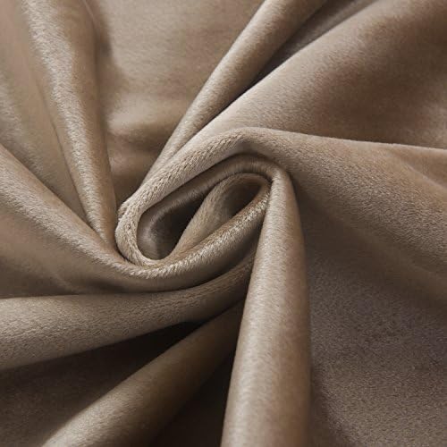 Cherry Home Super Soft Luxury Velvet Curtains Set of 2 Sand Color Room