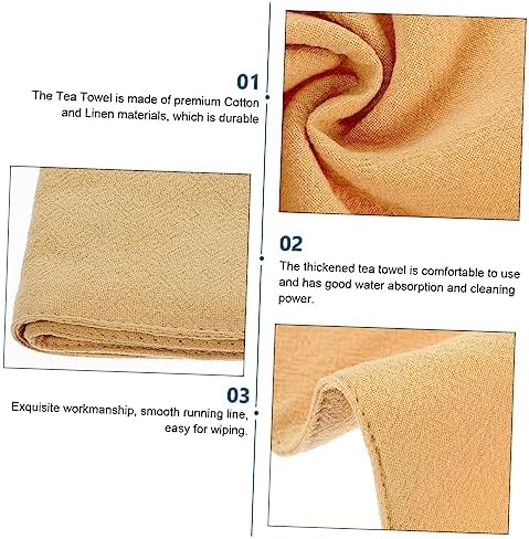 Alipis Cotton Linen Tea Towel for Kitchen Cleaning, Beige Dish Cloth