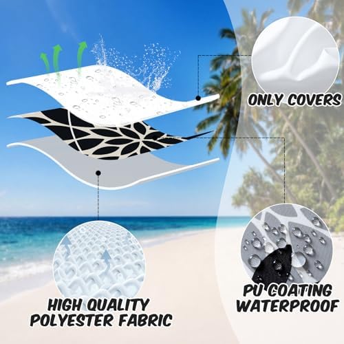 OTOSTAR Outdoor Black Gray Pillow Covers 20x20 Inch Set of 2 White