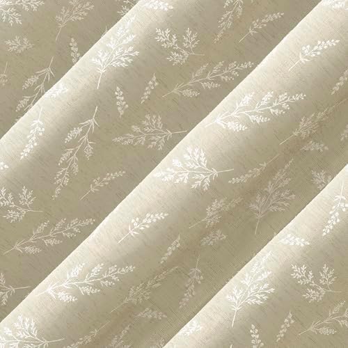 No. 918 Brookside Delicate Leaf Textured Sheer Rod Pocket Curtain