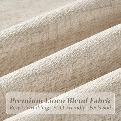Extra Long 108 Inch Pinch Pleated Natural Living Room Curtains 4