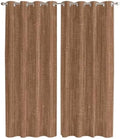 Brown Linen Texture Window Curtains 96 Inch Length 2 Panels Set