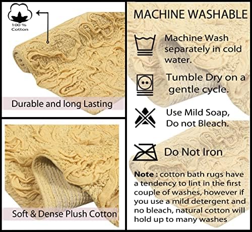 Home Weavers Modesto Collection 100% Cotton Tufted Bath Rugs, Extra