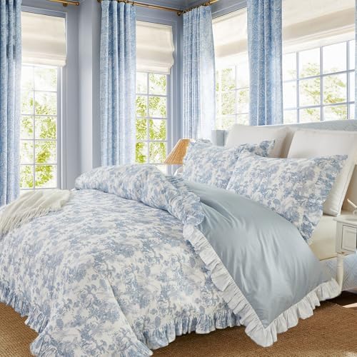 Brandream French Country Toile Duvet Cover Set Queen Size for Girl
