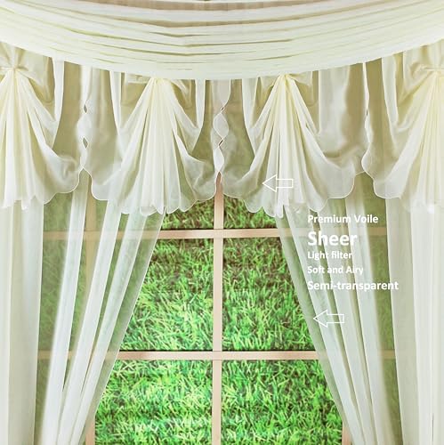 Today's Curtain Emelia Original Voile Panel 120", Ecru, 60" W x 120" L