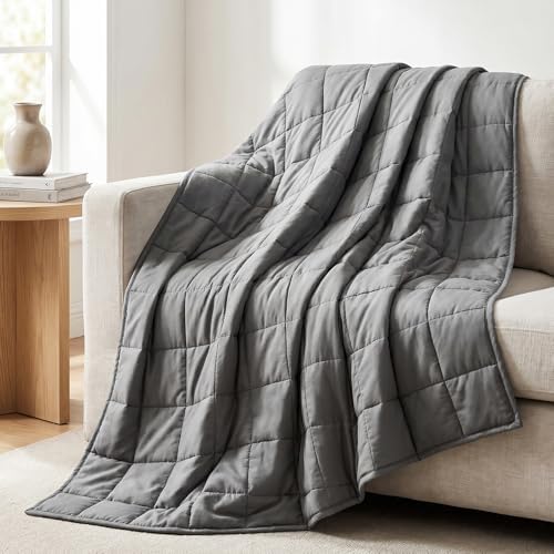 Smart Queen Weighted Blanket for Adults(78"x85",25lbs, Grey) King Size