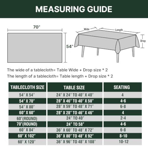 H.VERSAILTEX Linen Textured Table Cloths 54 x 70 Inch Premium Solid