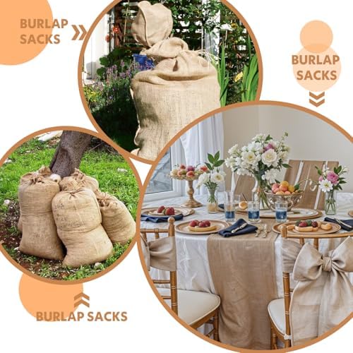 6 Pack Natural Burlap Table Runners,12 x 71 Inches Rustic Jute Table