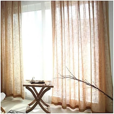 Curtains Voille 2 Panel Set 2 x 52 W x 96" H,Drapes for Living Room