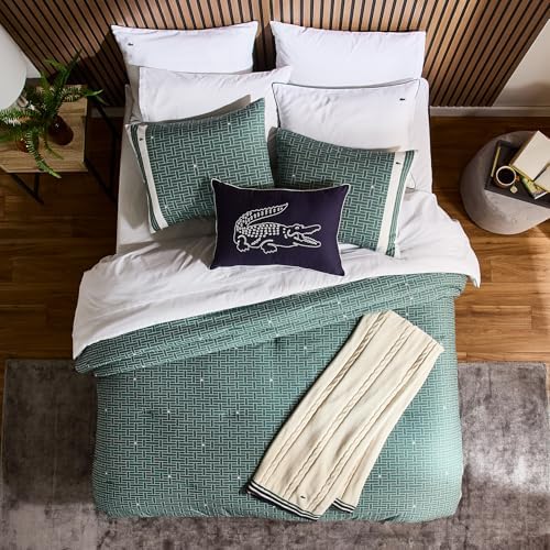Lacoste Cable Knit Cotton Throw Blanket, Ivory, 50" x 70"