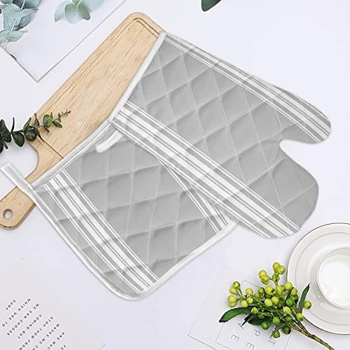 Quilted Cotton Terry Cloth Oven Mitt, Pot Holder Thanksgiving Grey