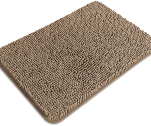 Taupe Bathroom Rugs – Absorbent and Washable Bath Mat, Non-Slip, Thick