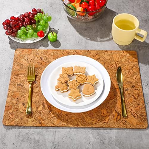 Eaasty Set of 6 Cork Placemats 17 x 12 Inch Heat Resistant Placemats