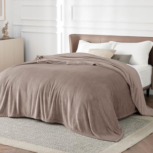 Bedsure Fleece King Size Blankets Mocha Brown&King Size Blanket for