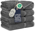 Towel Bazaar Bath Towels 27x54, 4-Pack 100% Turkish Cotton, Dark Gray