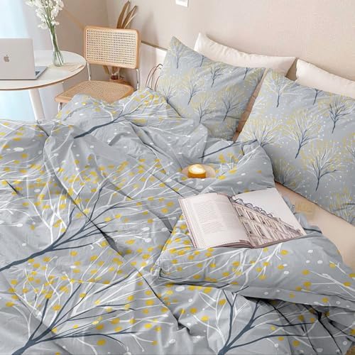 Comforter Cover Set King, 3-Piece Minimalism Plants Branches