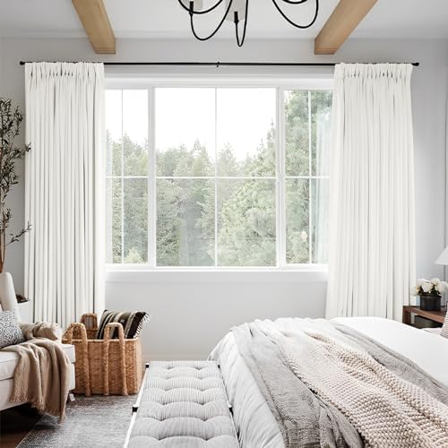 HOMERILLA Pinch Pleated Curtains 108 Inches Long,Unlined Room