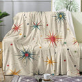 Mid Century Atomic Blanket, Retro Abstract Fleece Throw Blanket King