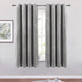 SMILETIME Grey Velvet Curtains 52"x63" Grommet 2 Panels