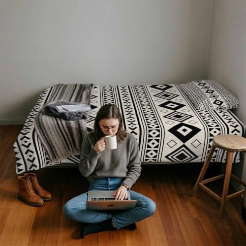 Boho Ethnic Tribe Duvet Cover Queen Size,Quilt Cover 90"x90" with