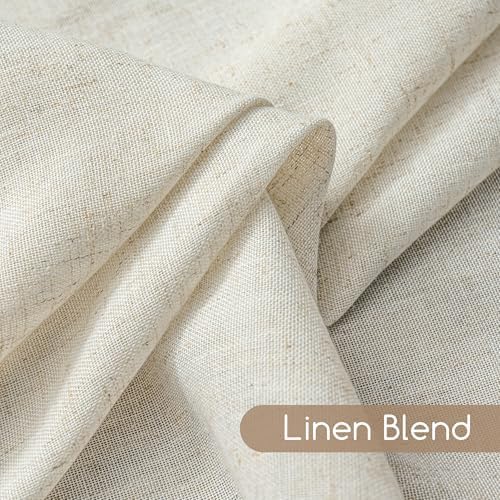 Natural Extra Long Linen Curtains 192 Inches Long for Living Room High