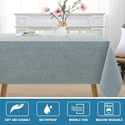 H.VERSAILTEX Linen Textured Tablecloth 60 x 60 Waterproof Decorative