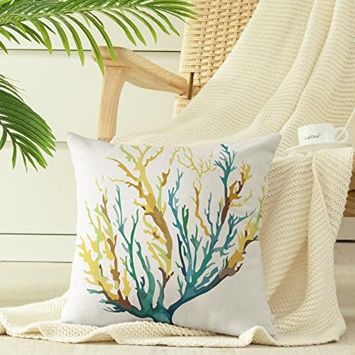 CaliTime Canvas Throw Pillow Cover Shell for Couch Sofa Home