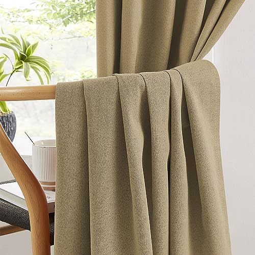 KEQIAOSUOCAI Burlap Linen Blackout Curtains for Ceiling Living Room