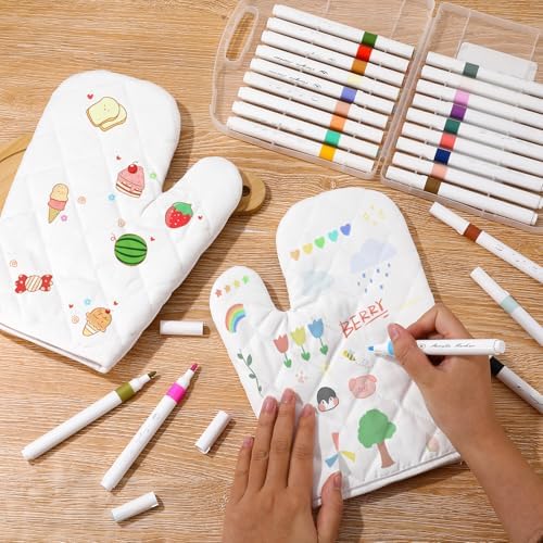 36 Pcs Christmas Oven Mitts Bulk for Craft Set Including 12 White Oven