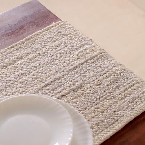 Handwoven Braided Jute Table Runner Reversible,Natural Farmhouse &