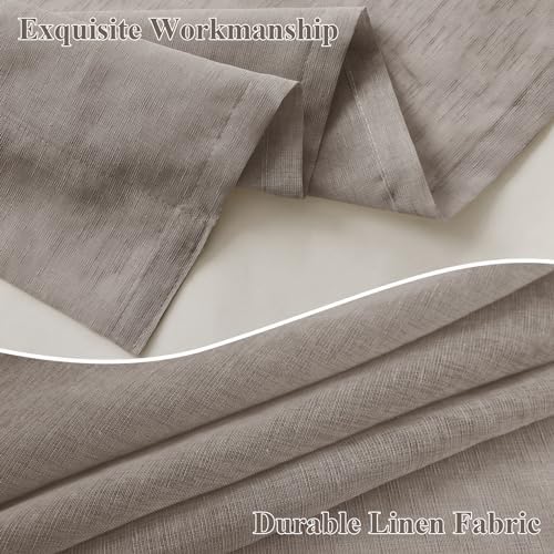 Frelement Light Filtering Window Treatments Linen Sheer Window Curtain