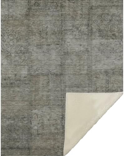 Addison Rugs ASB685 Taupe 50" x 70" Oversized Sherpa Throw Blanket