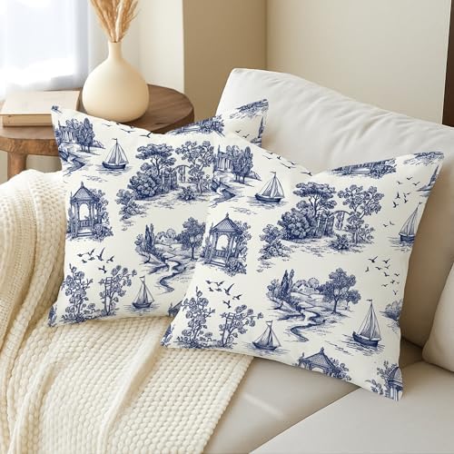 Sailboat Throw Pillow Covers Set of 2, Classic Rustic Tree Gazebo None
